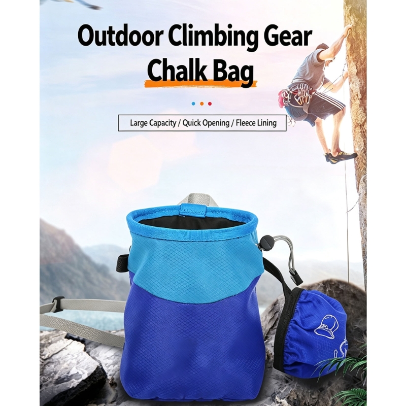Chalk Bag Bouldering - Krijtzak met rotsklimgreep met koordtop, draagriem