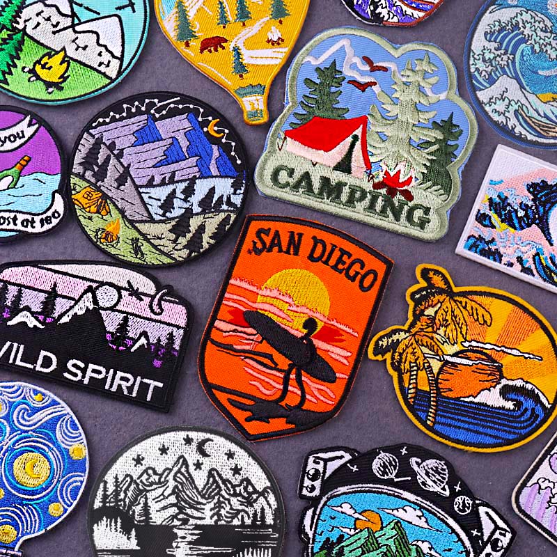Outdoor Adventure Travel Show - Wildernis Patches Op Kleding Mountain Borduren