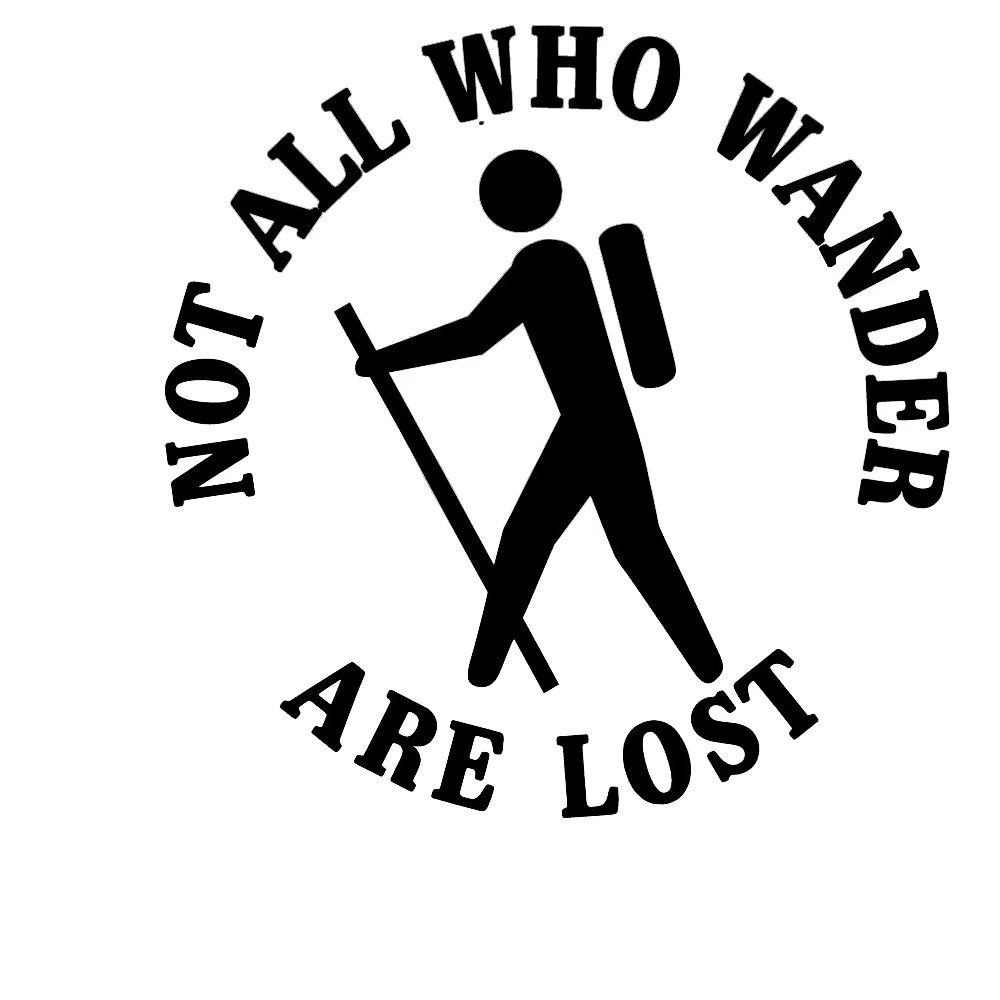 Outdoor Adventure Words - Wandelliefhebbers Vinylstickers Niet alle wandelaars zijn
