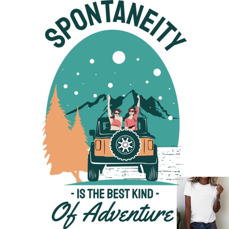 Outdoor Adventure Girl - Outdoor Adventure Thema Hittetransfer Witte Inkt