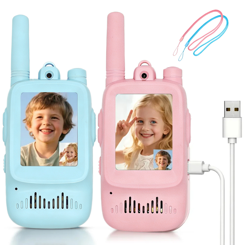 Outdoor Adventure Toys For Kids - 2 stuks kinder video walkie-talkies, oplaadbaar,