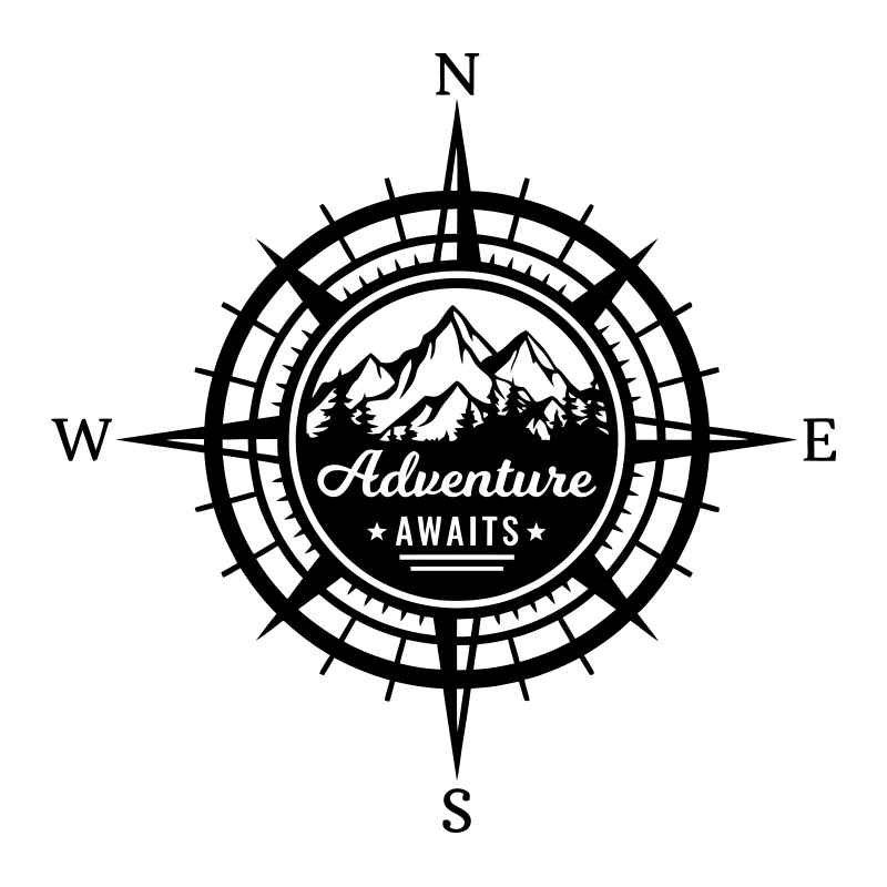 Outdoor Adventure Words - Het avontuur wacht op je Kompas