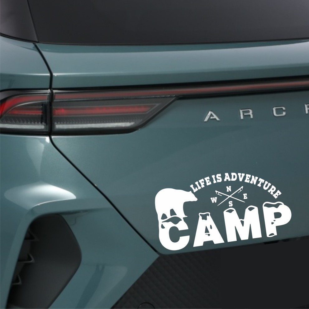 Off-road camping auto sticker  - Outdoor Adventure Words recensie en prijs