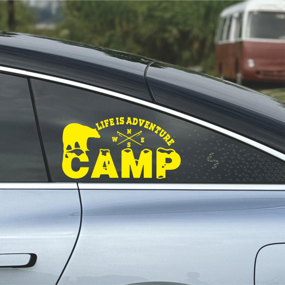 Off-road camping auto sticker  - Outdoor Adventure Words recensie en prijs